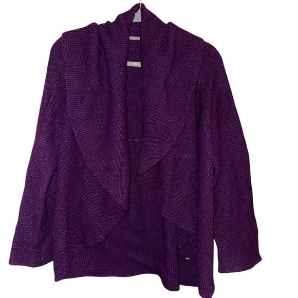 Talbots Petites wool Silk Drapey Waterfall Cardigan purple size XL - Picture 1 of 5